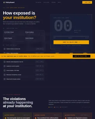 Comprehensive School Policy Landing Page Template