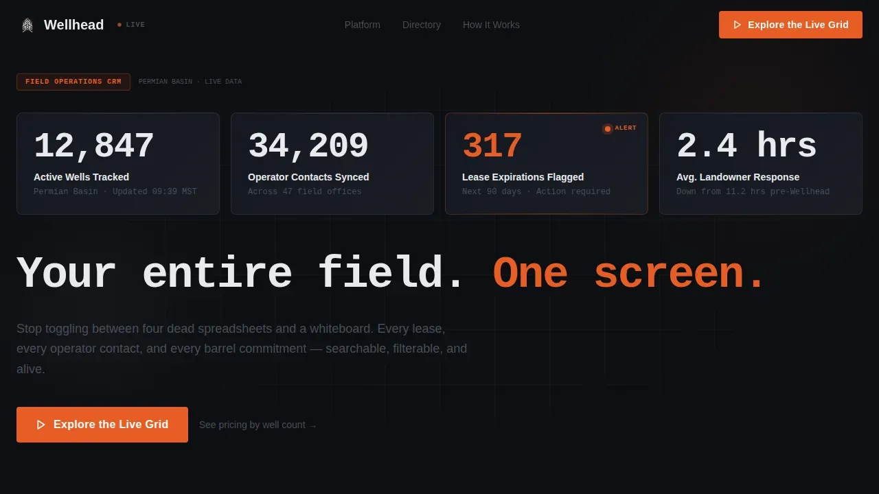 Advanced Petroleum CRM Landing Page Template