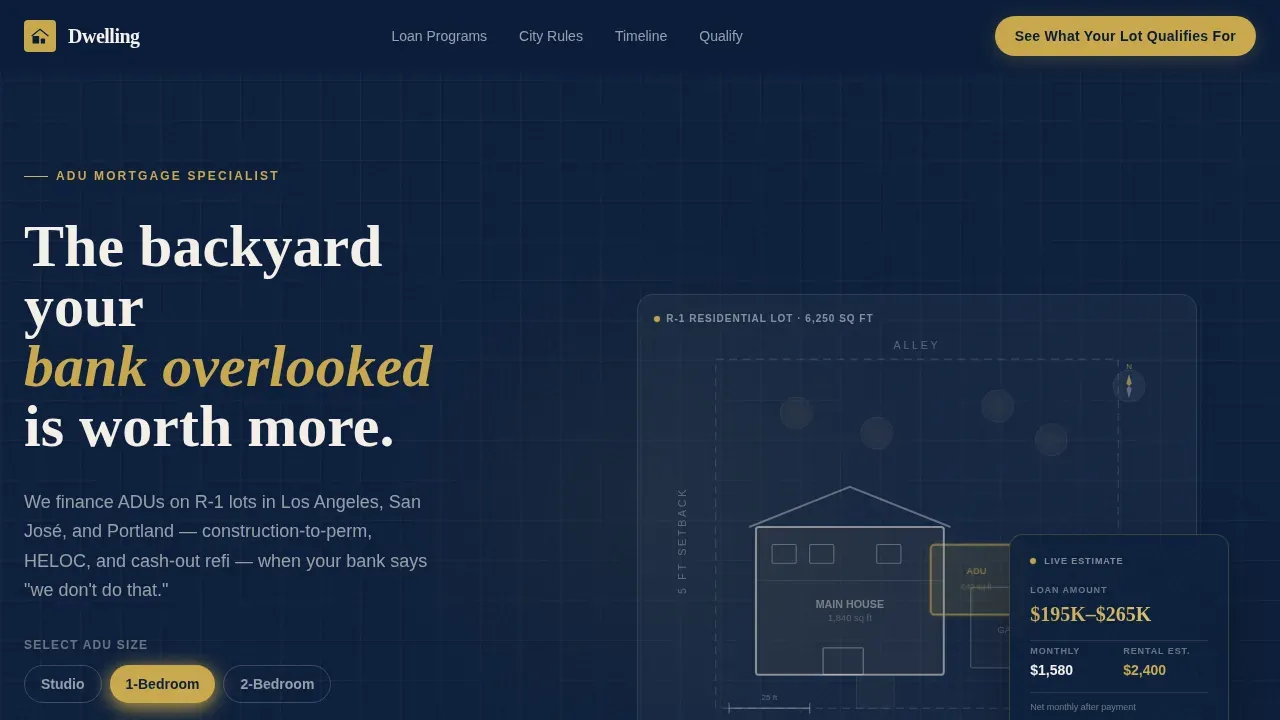 ADU Mortgage Specialist Landing Page Template