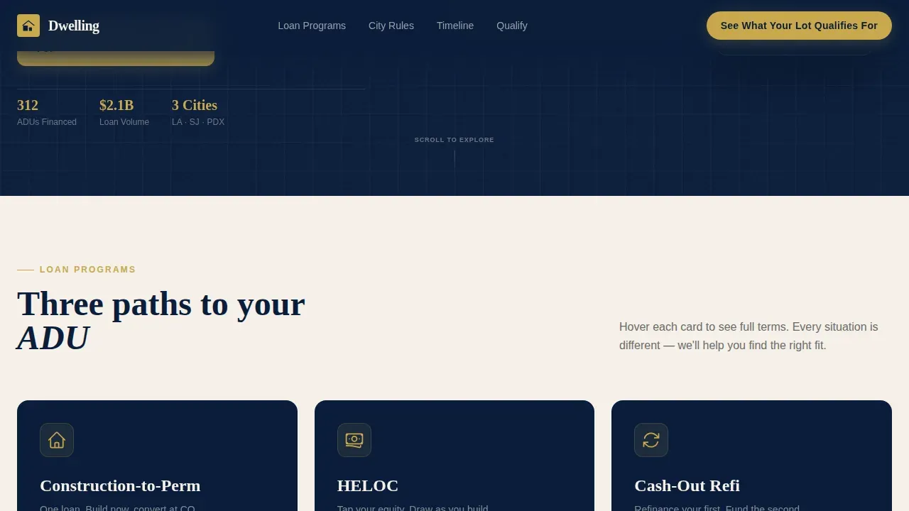 ADU Mortgage Specialist Landing Page Template