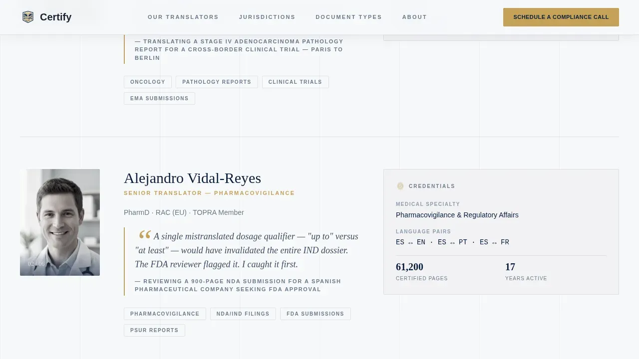 Expert Medical Translation Landing Page Template