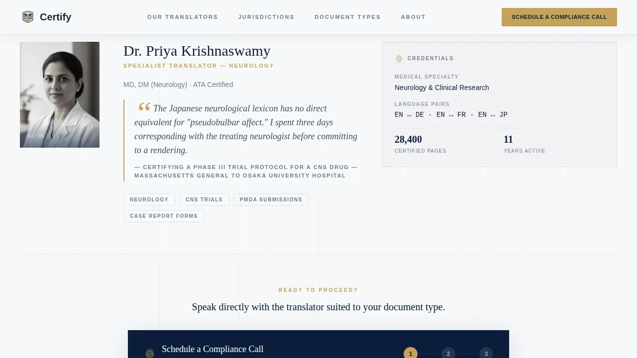 Expert Medical Translation Landing Page Template