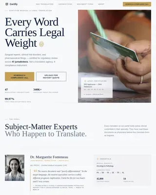 Expert Medical Translation Landing Page Template