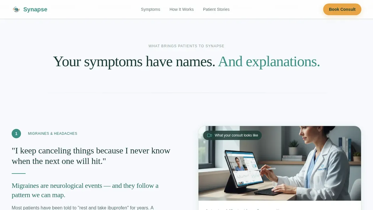 Expert Virtual Neurology Landing Page Template