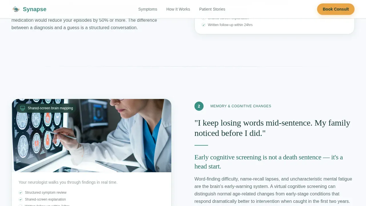 Expert Virtual Neurology Landing Page Template