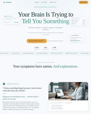 Expert Virtual Neurology Landing Page Template