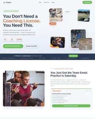 Accessible Youth Baseball Landing Page Template
