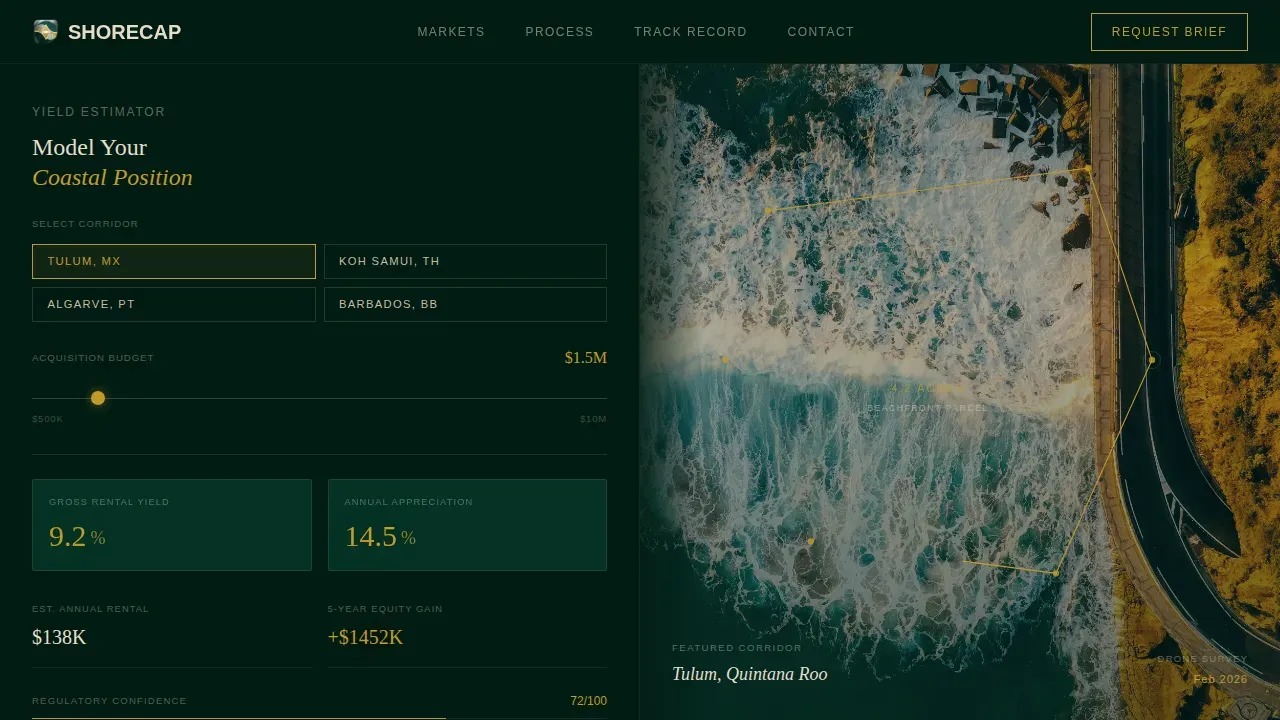 Exclusive Seaside Wealth Landing Page Template