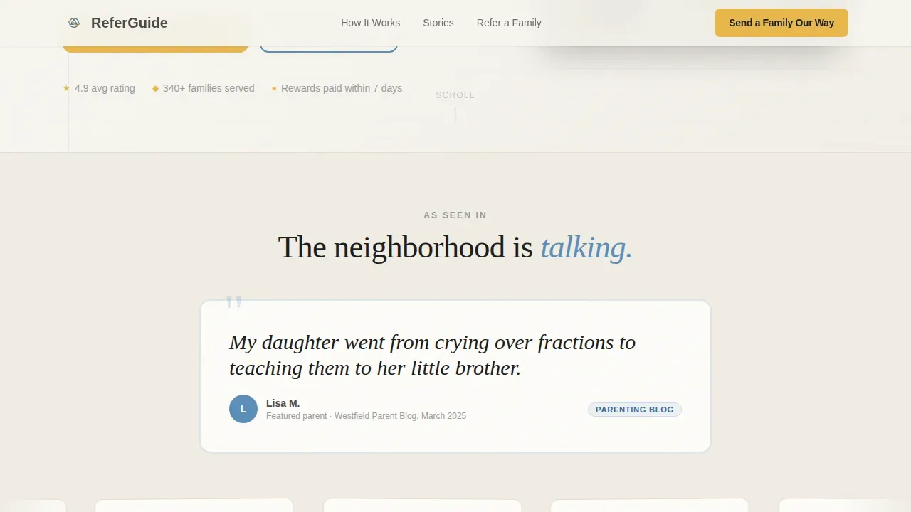 Tutoring Center Marketing Reviews & Social Proof Website Template