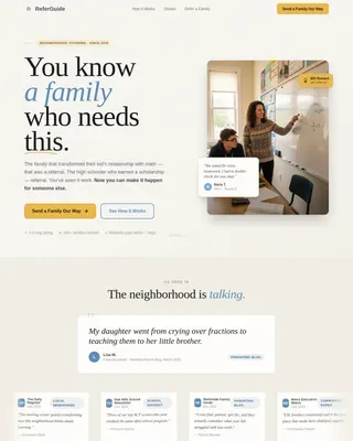 Tutoring Center Marketing Reviews & Social Proof Website Template