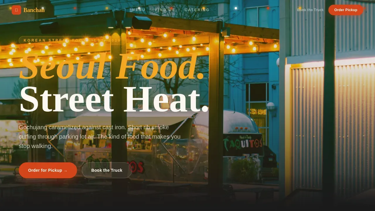 Bold Korean Mobile Cuisine Landing Page Template