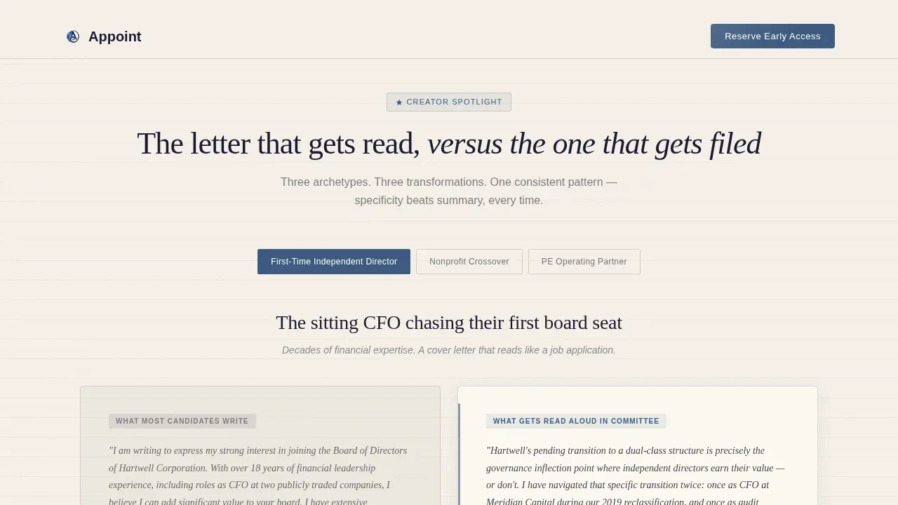 Strategic Executive Positioning Landing Page Template