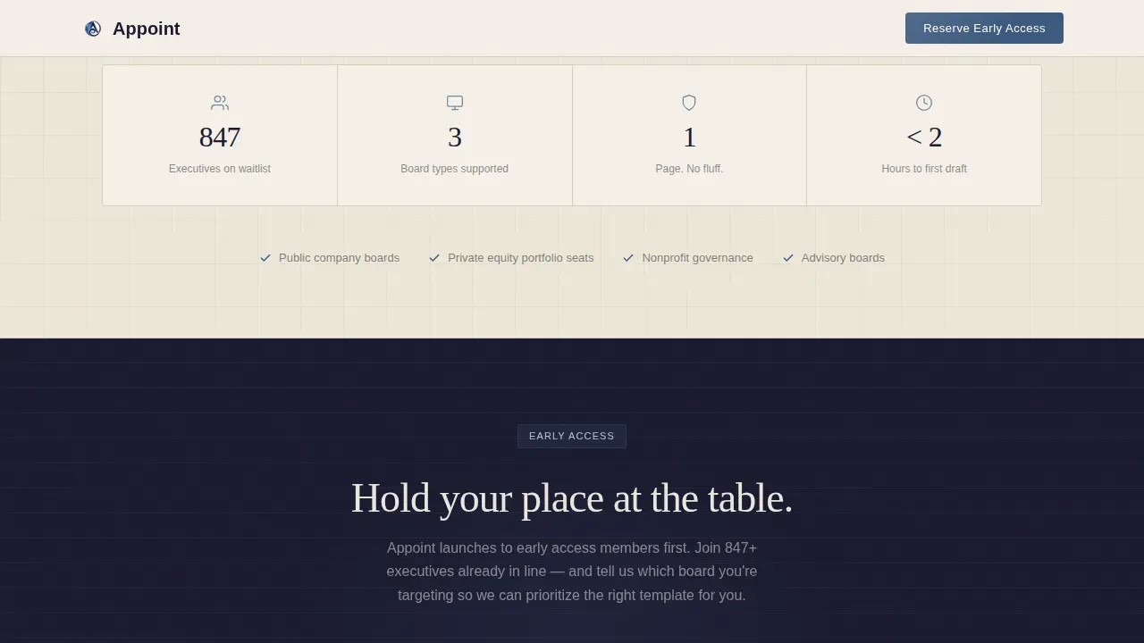Strategic Executive Positioning Landing Page Template
