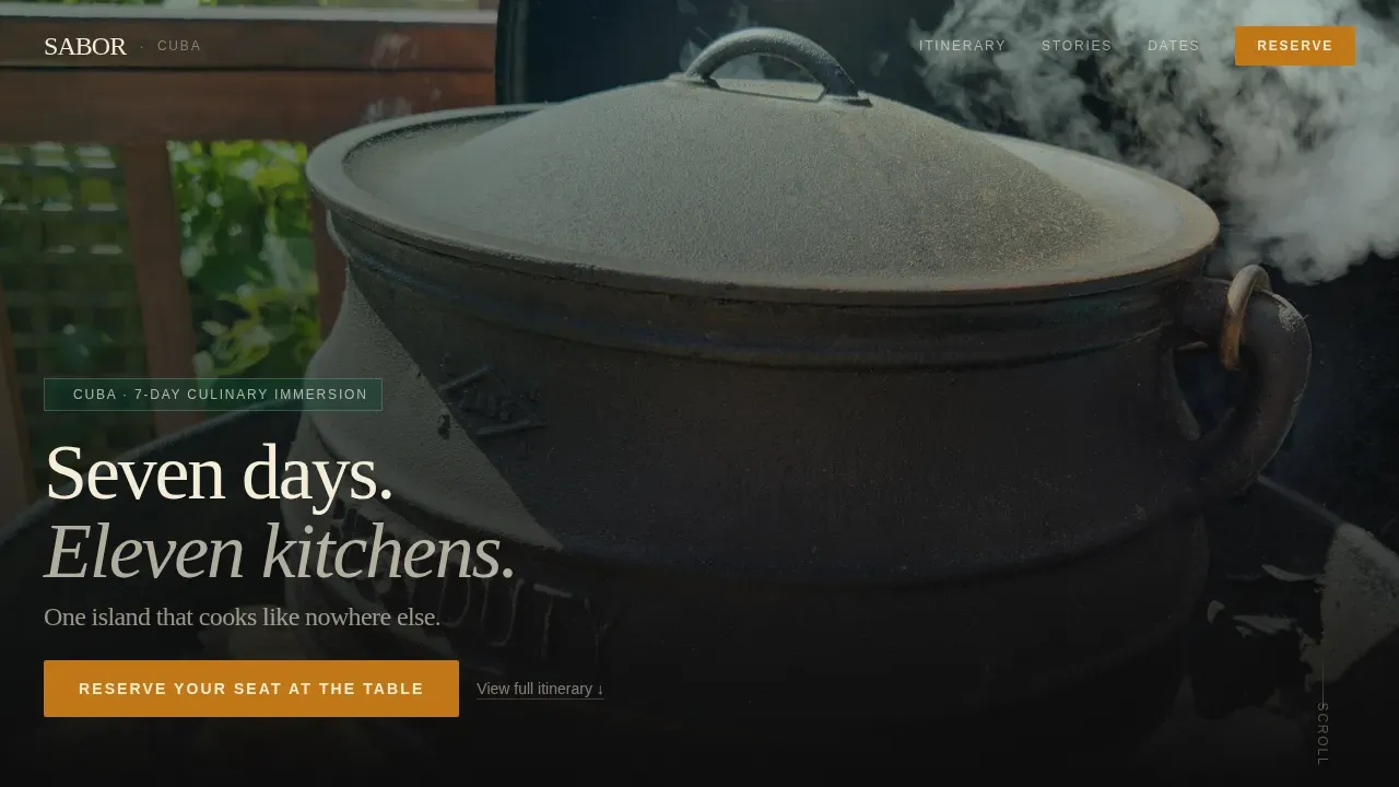 Immersive Caribbean Culinary Landing Page Template