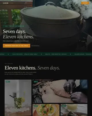 Immersive Caribbean Culinary Landing Page Template