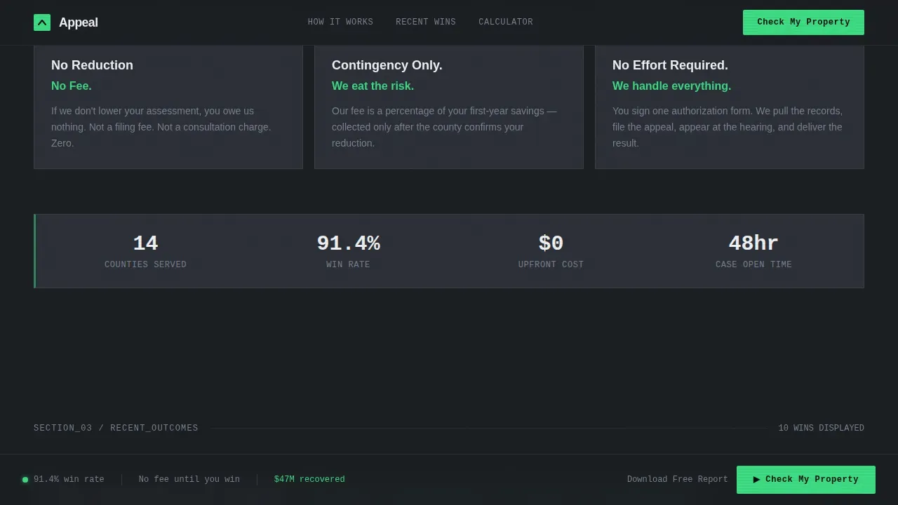 Data Command Property Tax Appeal Landing Page Template