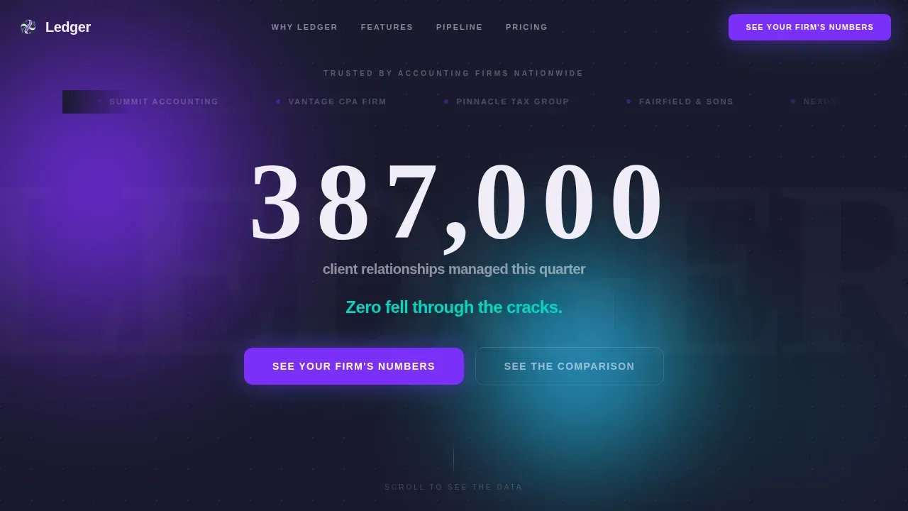 Stats-First Accounting CRM Comparison Landing Page Template