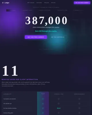 Stats-First Accounting CRM Comparison Landing Page Template