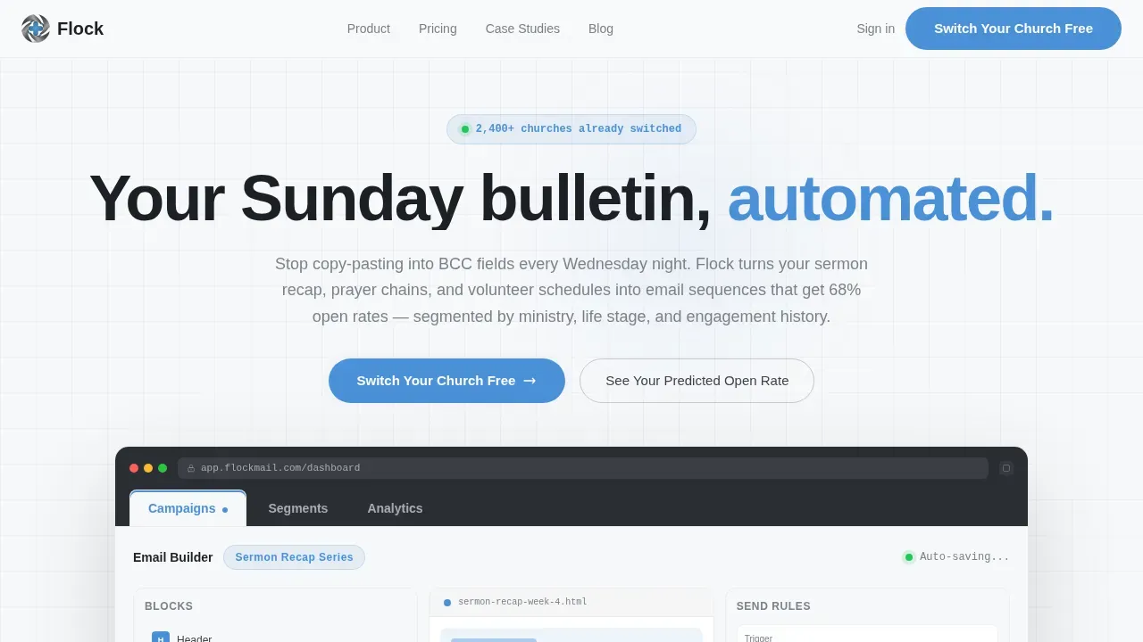 Church Email Marketing Landing Page Template
