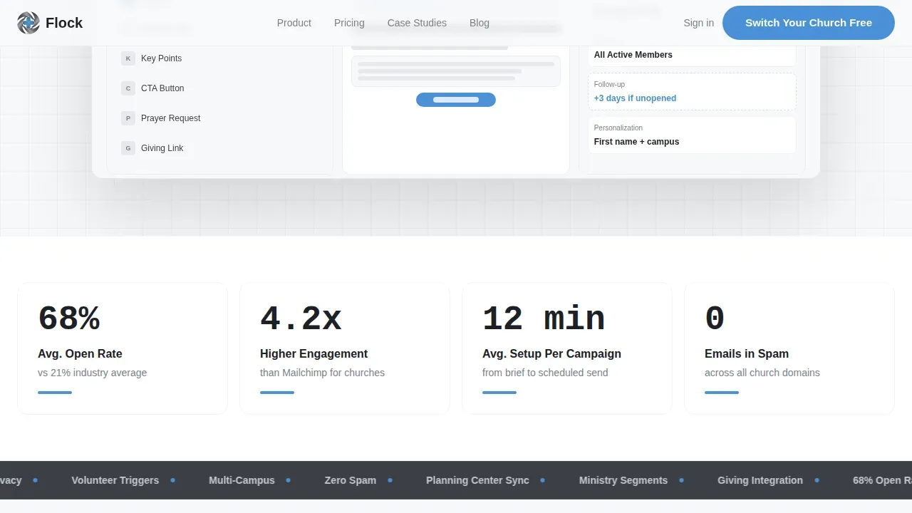 Church Email Marketing Landing Page Template