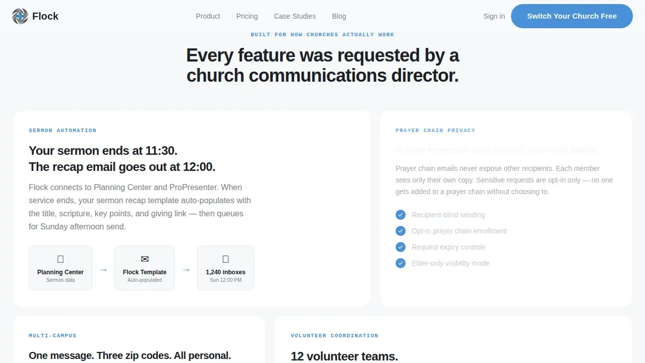 Church Email Marketing Landing Page Template
