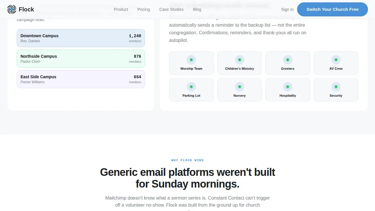 Church Email Marketing Landing Page Template
