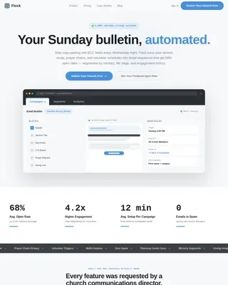 Church Email Marketing Landing Page Template