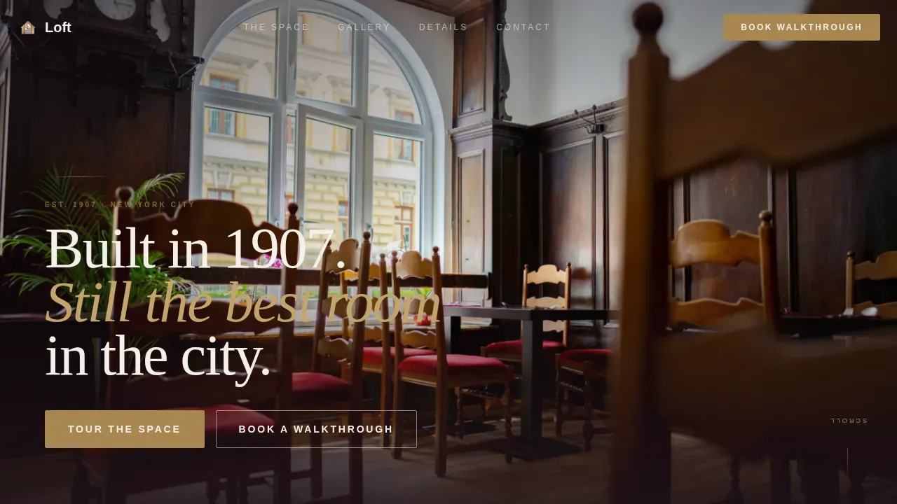 Industrial Venue Landing Page Template | Heritage Story