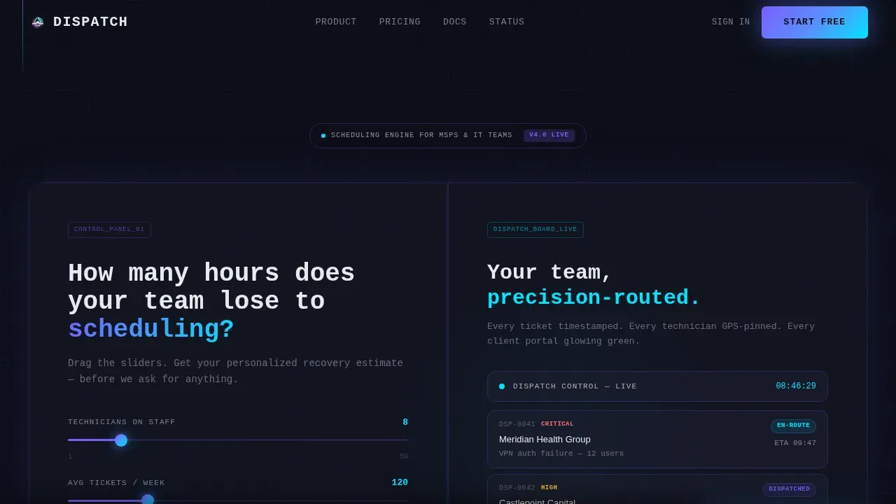 Precision IT Scheduling Landing Page Template
