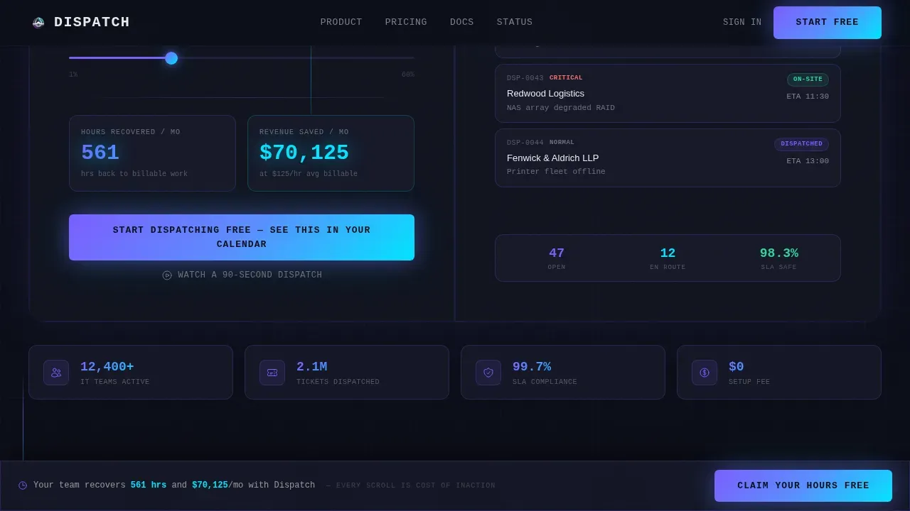 Precision IT Scheduling Landing Page Template