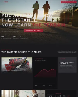 Industrial Raw Trail Running Coaching Landing Page Template