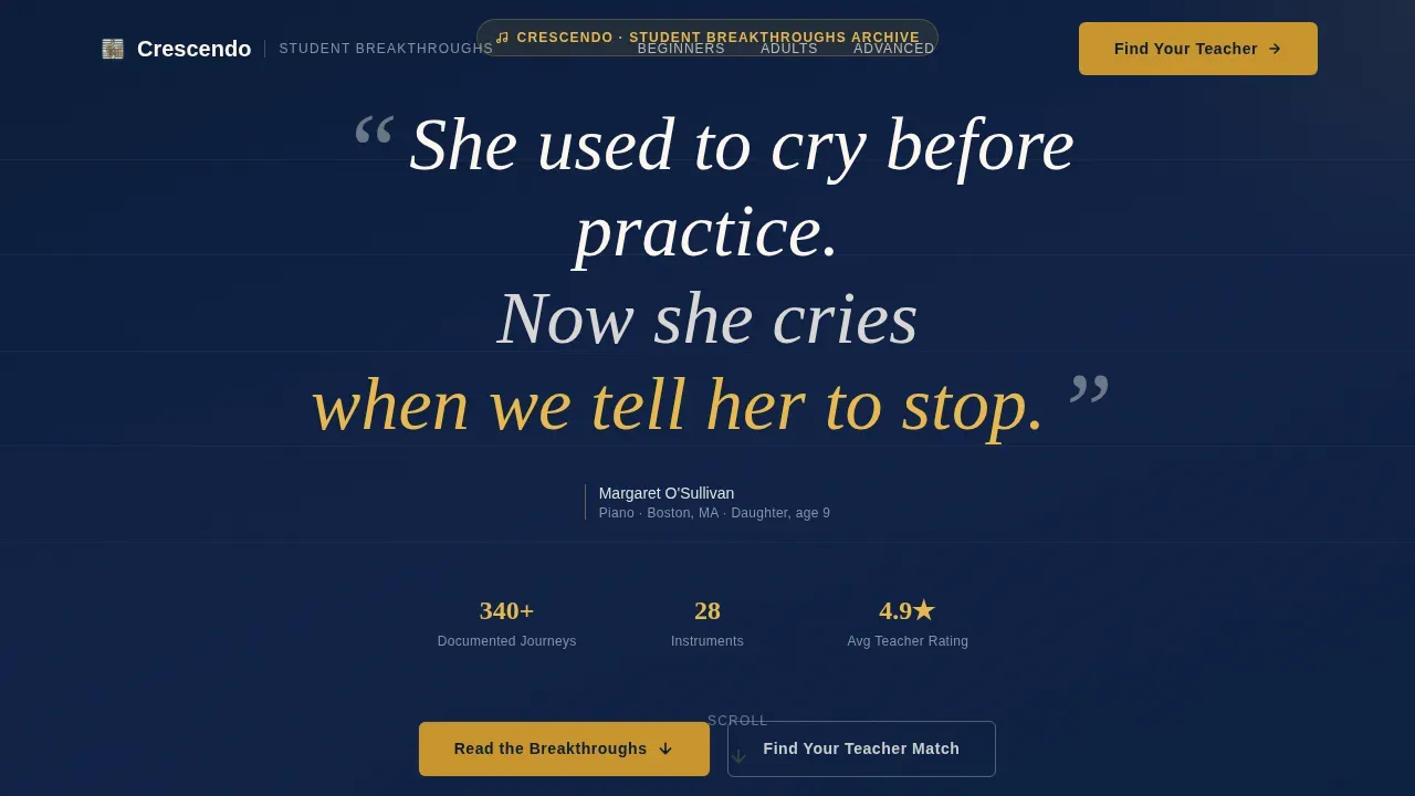 Music Teacher Reviews Landing Page Template