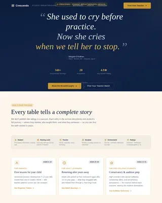 Music Teacher Reviews Landing Page Template