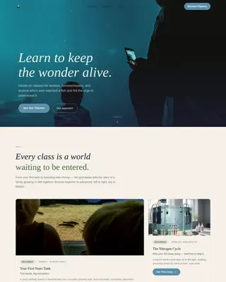 Aquarium Training School Landing Page Template