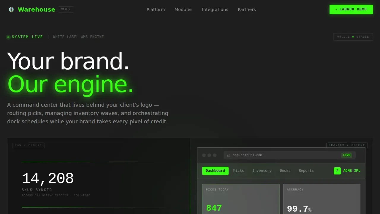 Bold Brutalist White-Label WMS Landing Page Template