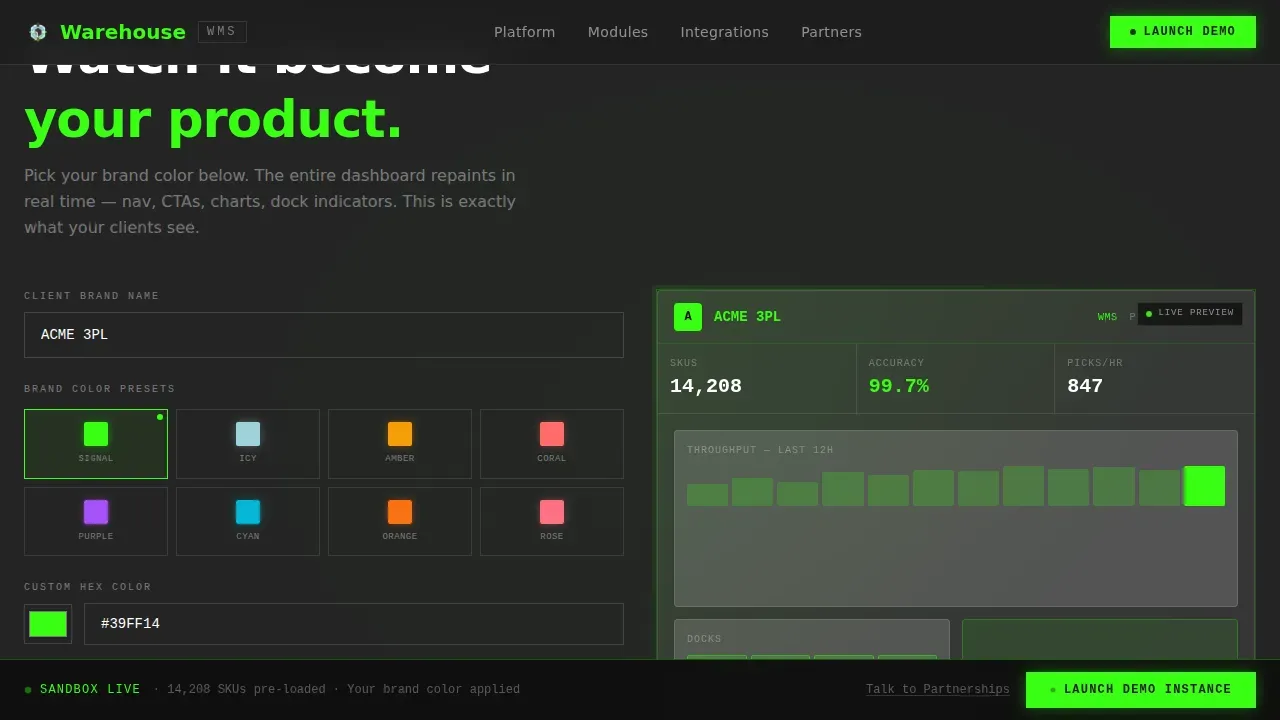 Bold Brutalist White-Label WMS Landing Page Template