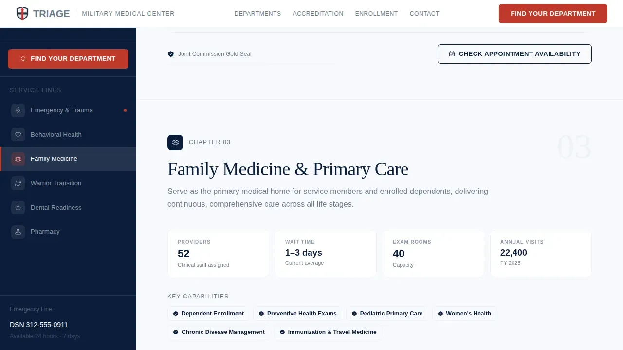 Specialist Military & Defense Provider Directory Website Template