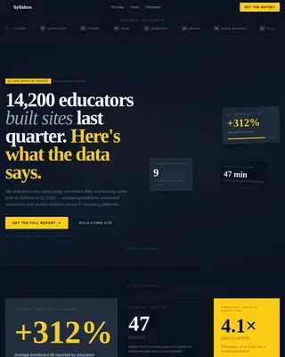 Bold Brutalist Education Website Builder Landing Page