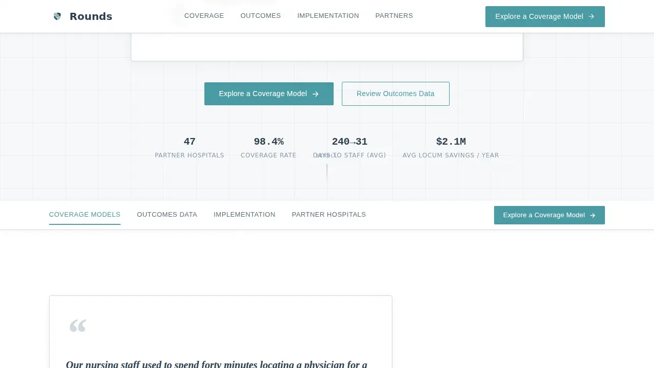Hospitalist Physician Group B2B Website Template
