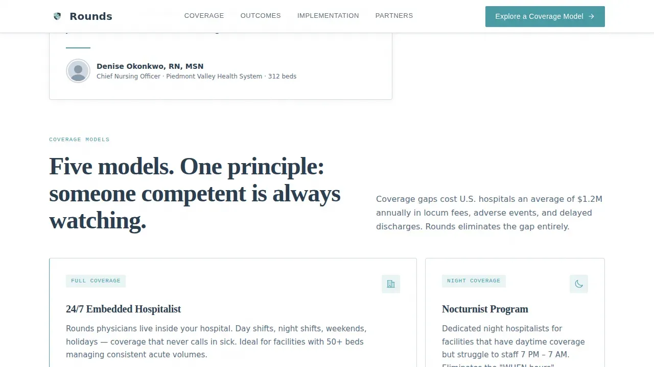 Hospitalist Physician Group B2B Website Template