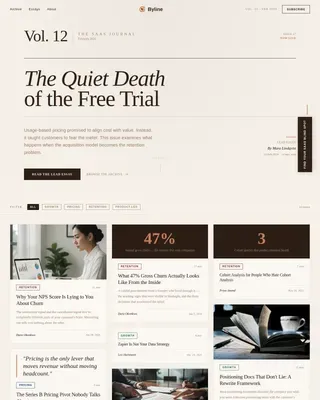 Editorial SaaS Insights Landing Page Template