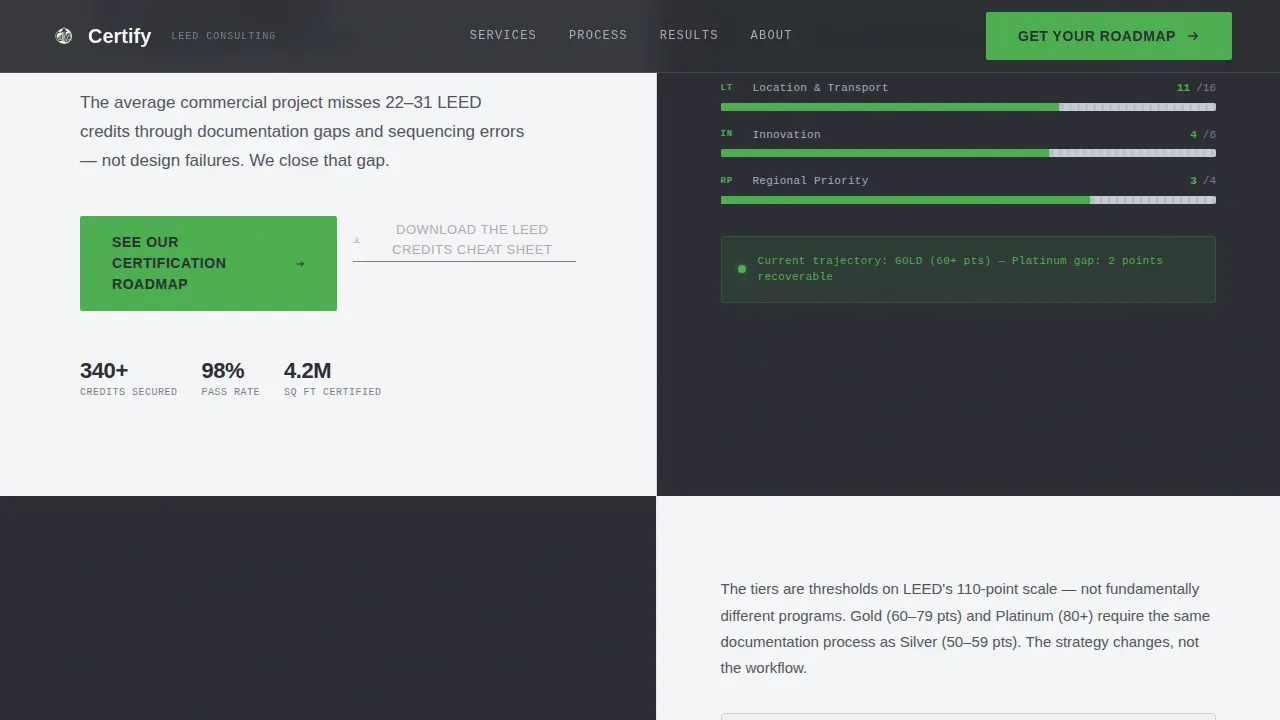 LEED Green Building Consulting Landing Page Template