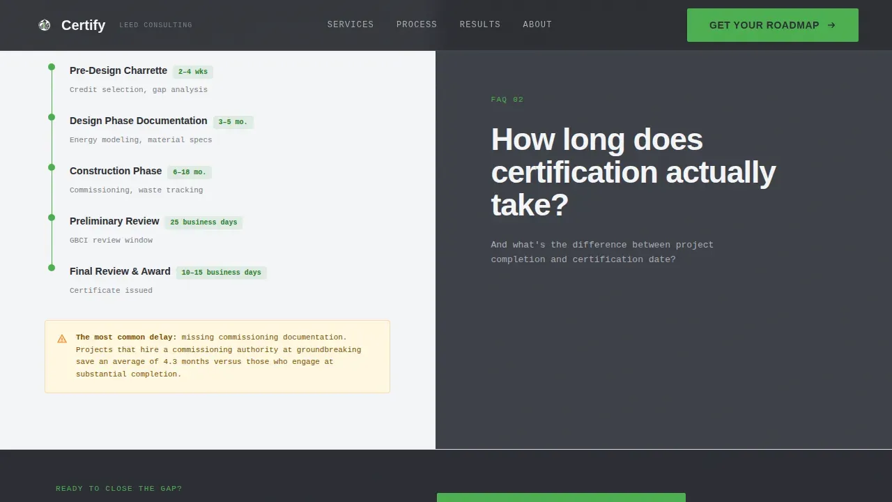LEED Green Building Consulting Landing Page Template