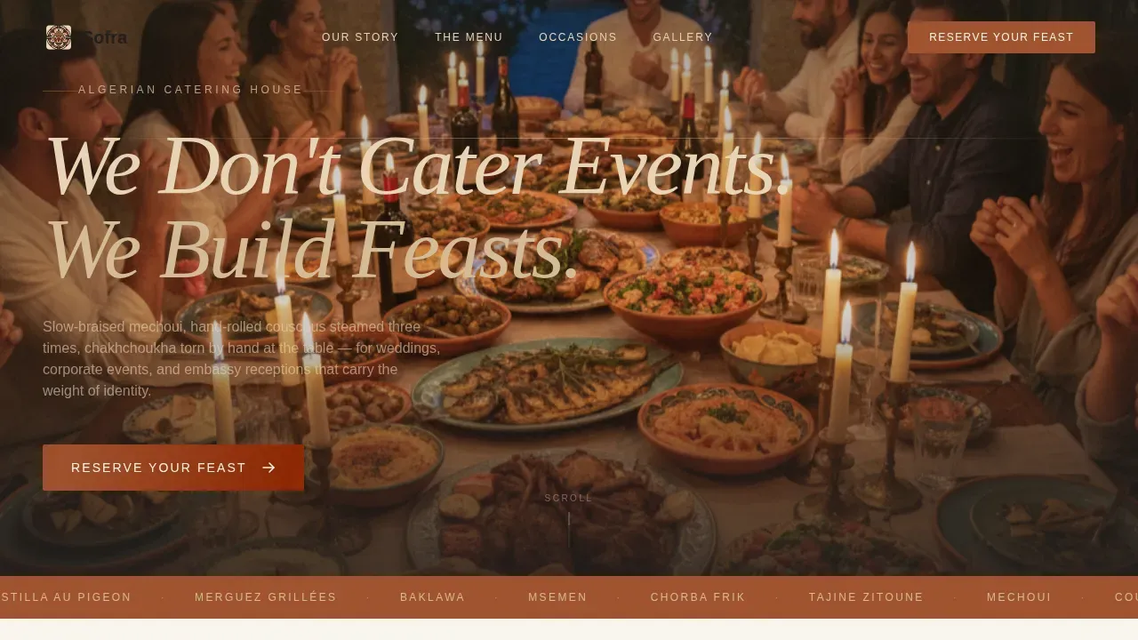 Algerian Feast Booking Landing Page Template