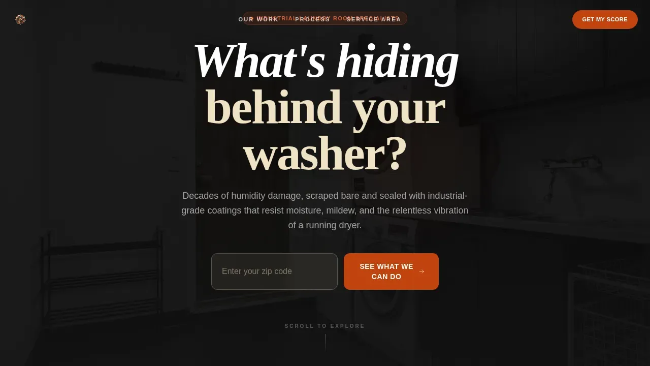 Industrial Raw Laundry Room Painting Landing Page