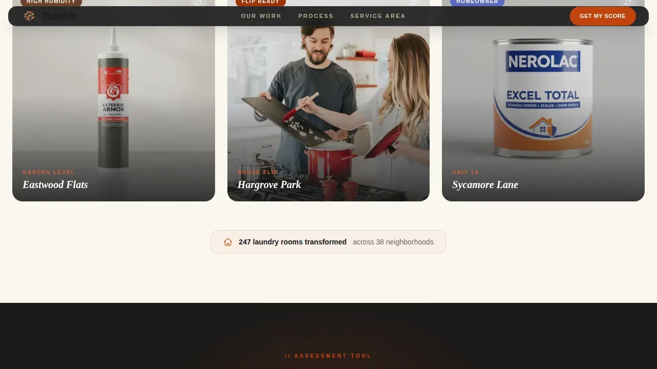 Industrial Raw Laundry Room Painting Landing Page