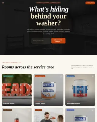 Industrial Raw Laundry Room Painting Landing Page