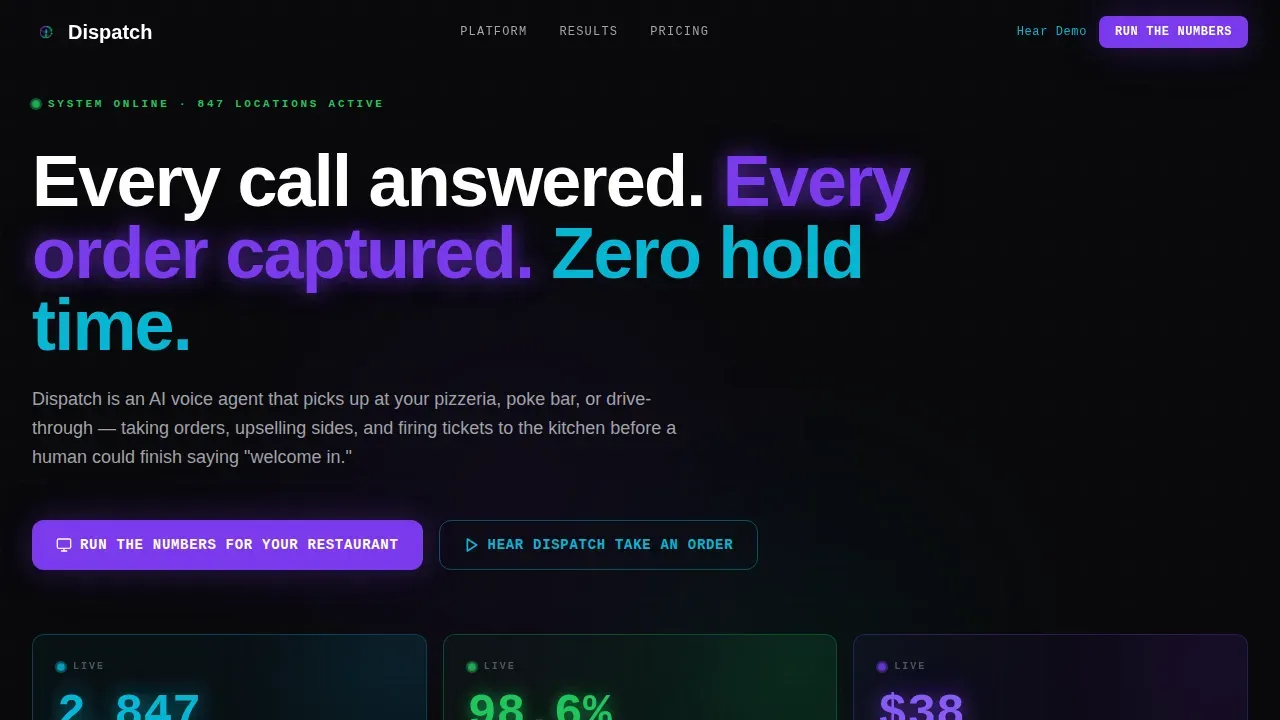 AI Voice Order Management Landing Page Template