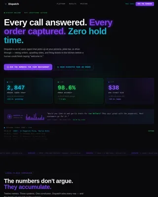 AI Voice Order Management Landing Page Template