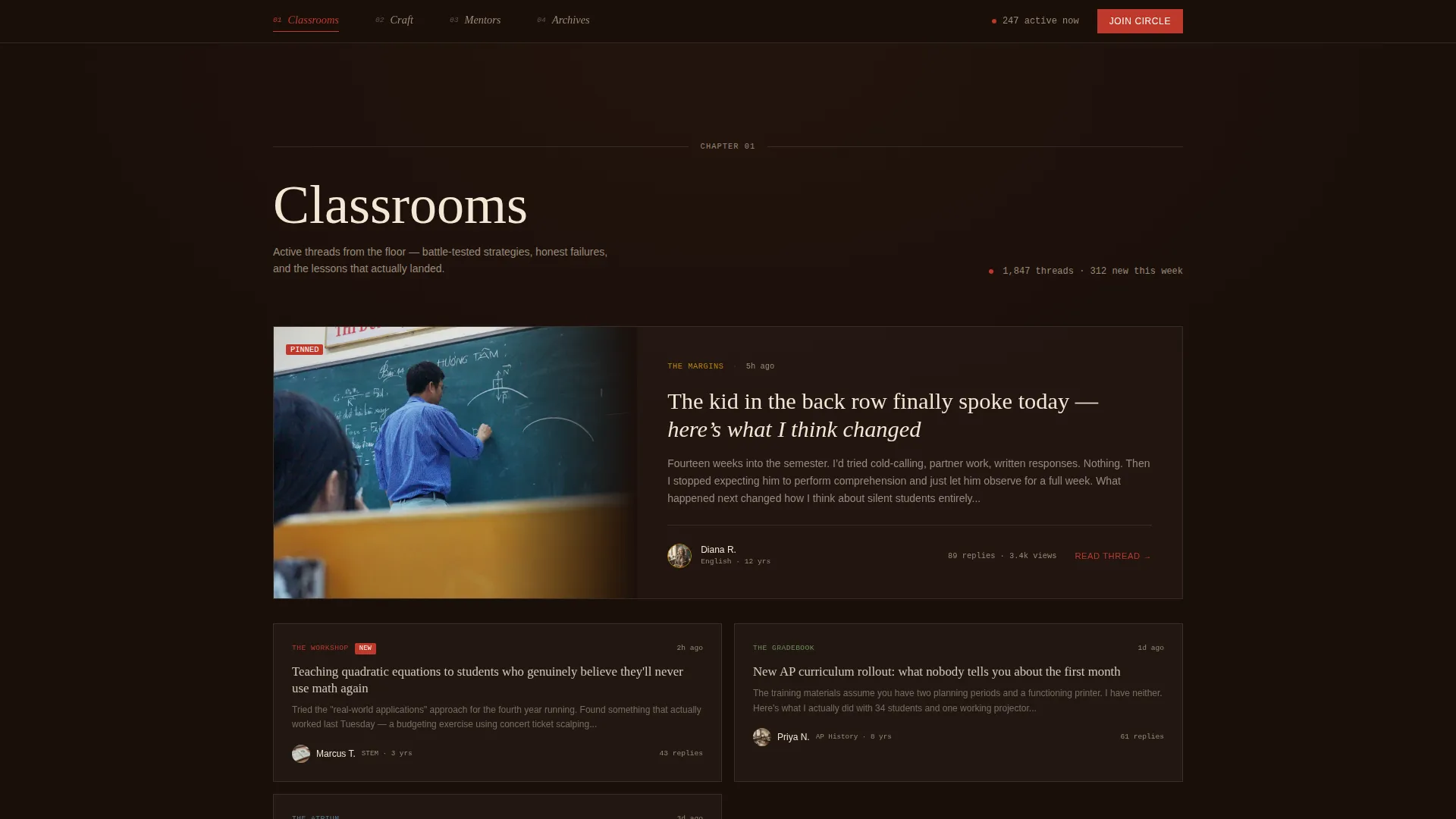 Education Community Forum Landing Page Template